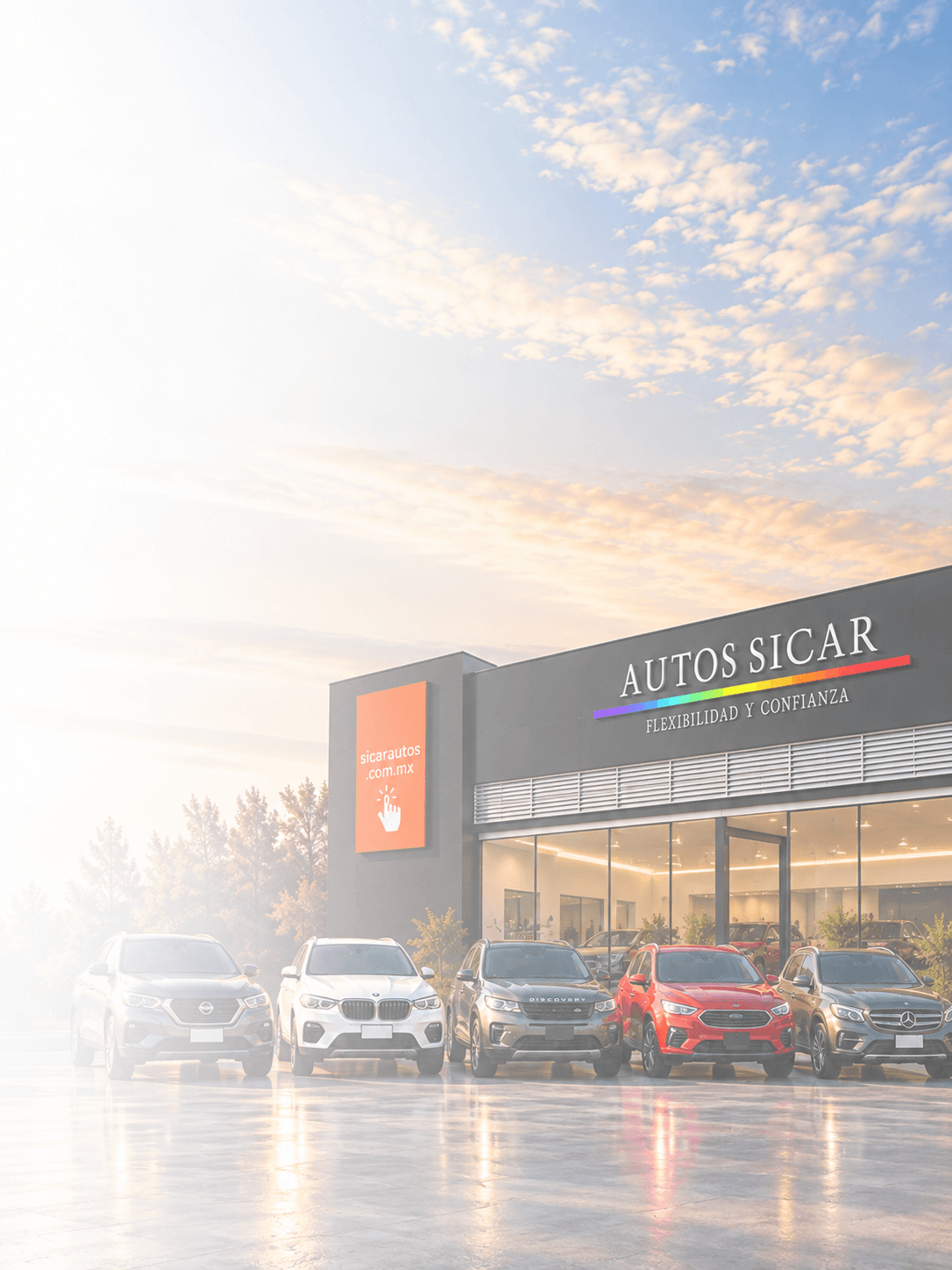 Fachada de Autos SICAR con autos seminuevos